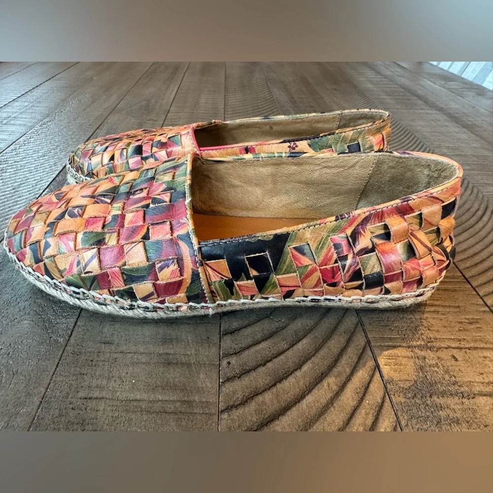 Patricia Nash Padma Multicolor Woven Italian Leather Espadrilles Women’s Size 8